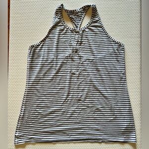 Athleta Black and White Striped Tank Top